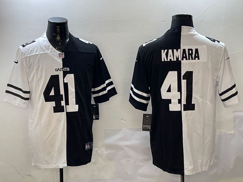 Men New Orleans Saints #41 Kamara White Black Fashion 2025 Nike Limited NFL Jersey style 1->new orleans saints->NFL Jersey